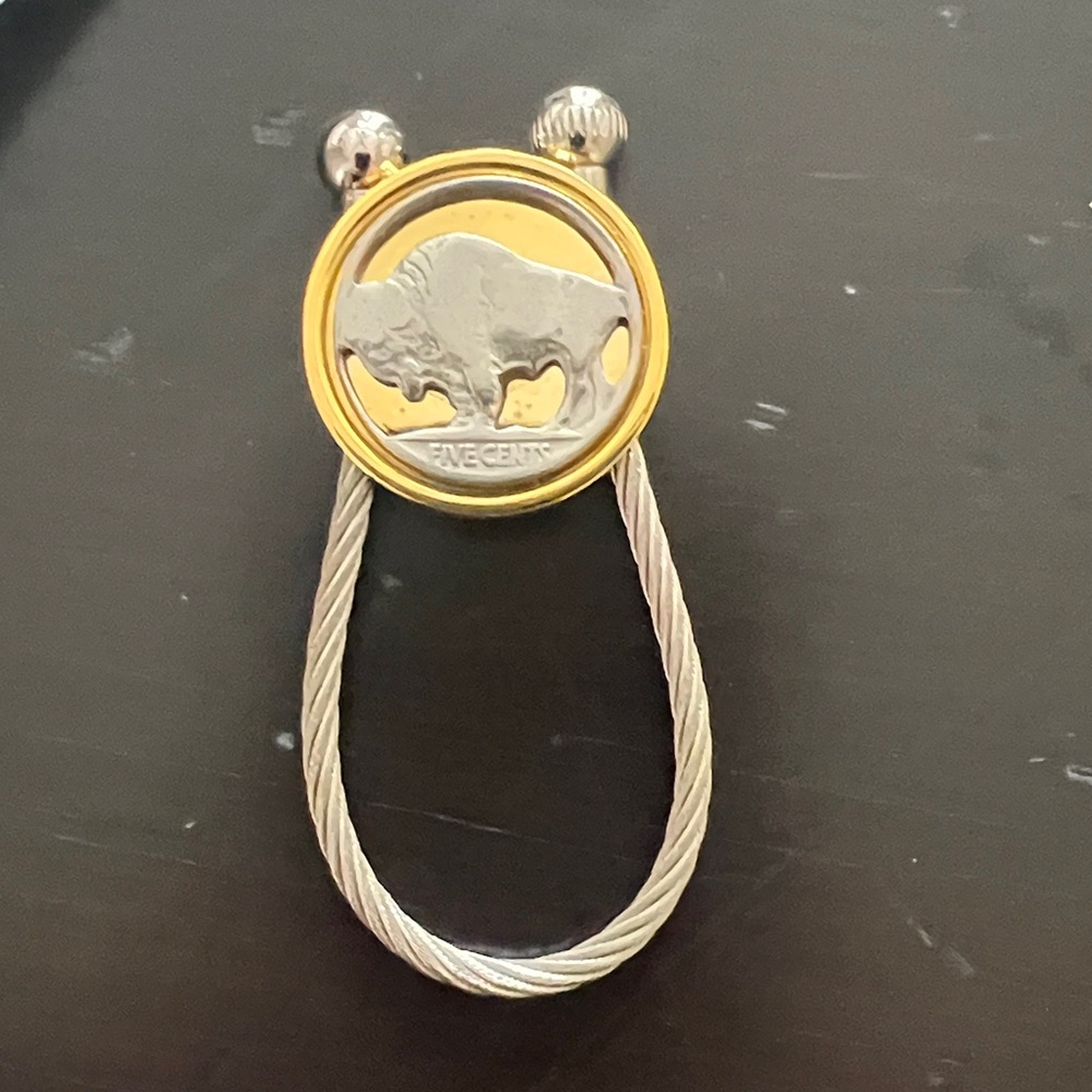 American Historic Society Buffalo Nickel Keychain Certificate of‎ Authenticity